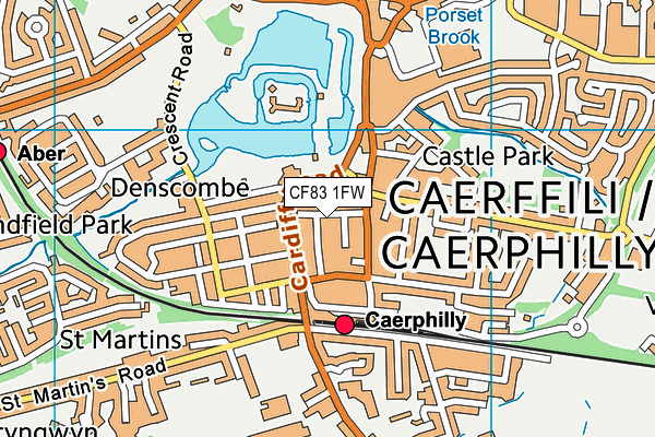 CF83 1FW map - OS VectorMap District (Ordnance Survey)