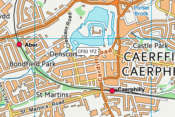 CF83 1FZ map - OS VectorMap District (Ordnance Survey)