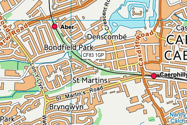 CF83 1GP map - OS VectorMap District (Ordnance Survey)