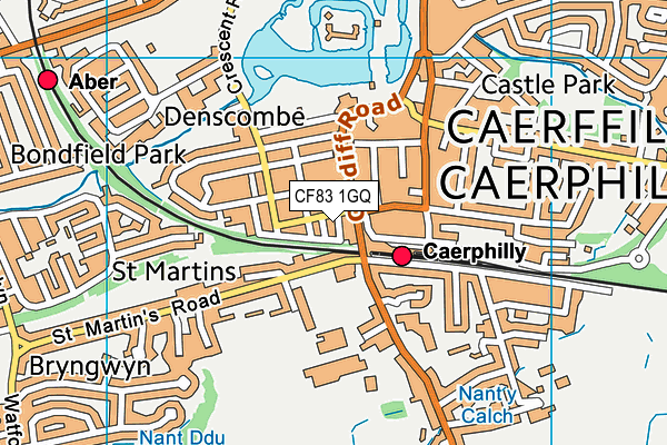 CF83 1GQ map - OS VectorMap District (Ordnance Survey)