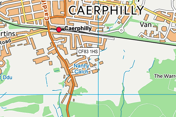 CF83 1HS map - OS VectorMap District (Ordnance Survey)