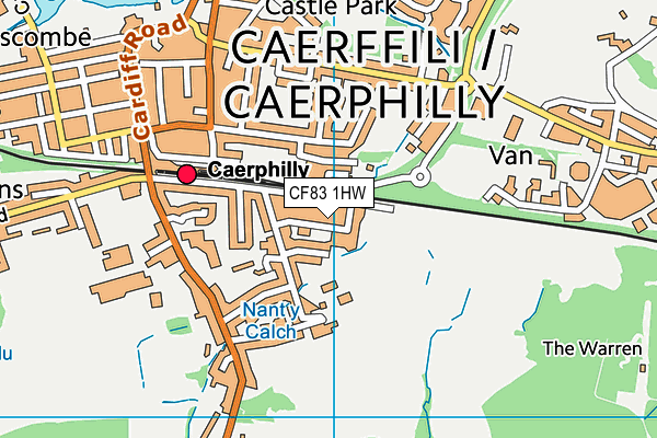 CF83 1HW map - OS VectorMap District (Ordnance Survey)