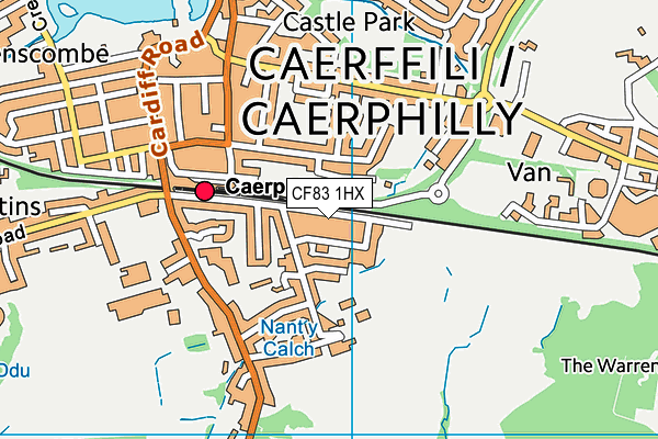 CF83 1HX map - OS VectorMap District (Ordnance Survey)