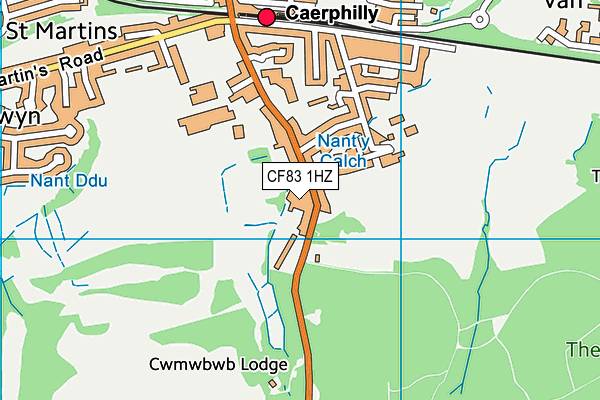 CF83 1HZ map - OS VectorMap District (Ordnance Survey)