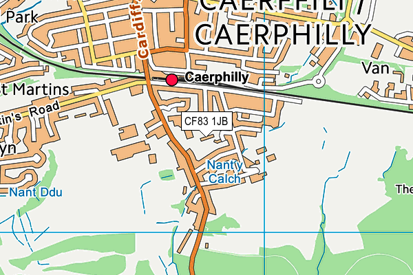 CF83 1JB map - OS VectorMap District (Ordnance Survey)