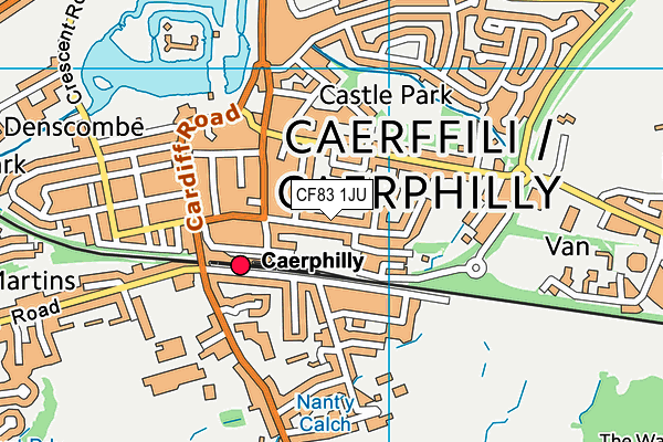 CF83 1JU map - OS VectorMap District (Ordnance Survey)