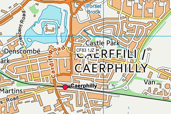 CF83 1JZ map - OS VectorMap District (Ordnance Survey)