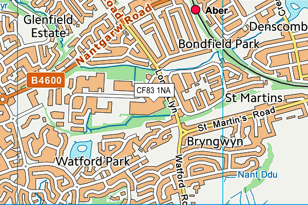 CF83 1NA map - OS VectorMap District (Ordnance Survey)