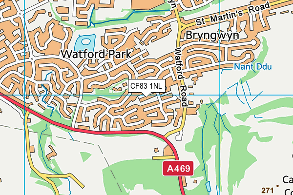 CF83 1NL map - OS VectorMap District (Ordnance Survey)