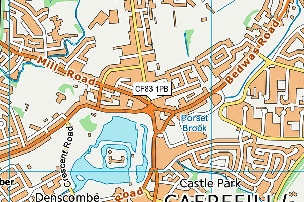 CF83 1PB map - OS VectorMap District (Ordnance Survey)