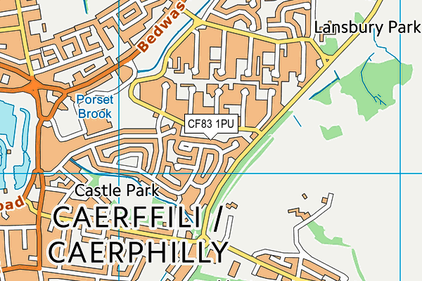 CF83 1PU map - OS VectorMap District (Ordnance Survey)