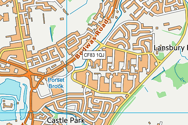 CF83 1QJ map - OS VectorMap District (Ordnance Survey)