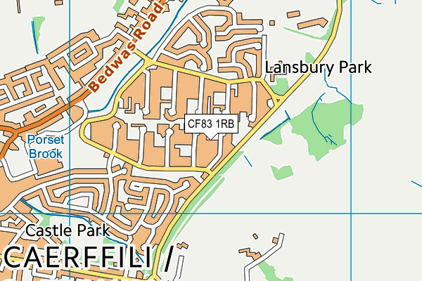 CF83 1RB map - OS VectorMap District (Ordnance Survey)