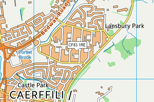 CF83 1RE map - OS VectorMap District (Ordnance Survey)