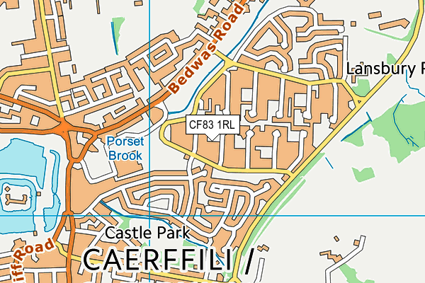 CF83 1RL map - OS VectorMap District (Ordnance Survey)