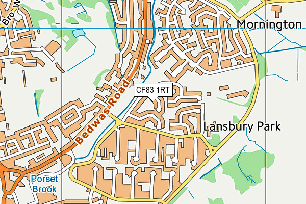 CF83 1RT map - OS VectorMap District (Ordnance Survey)