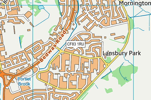 CF83 1RU map - OS VectorMap District (Ordnance Survey)