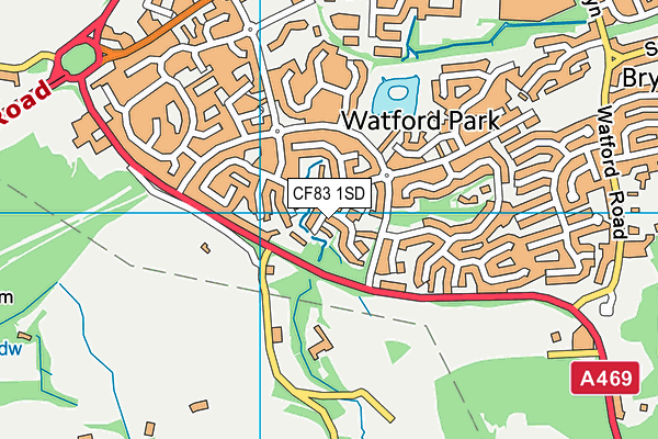 CF83 1SD map - OS VectorMap District (Ordnance Survey)