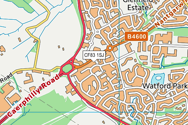 CF83 1SJ map - OS VectorMap District (Ordnance Survey)