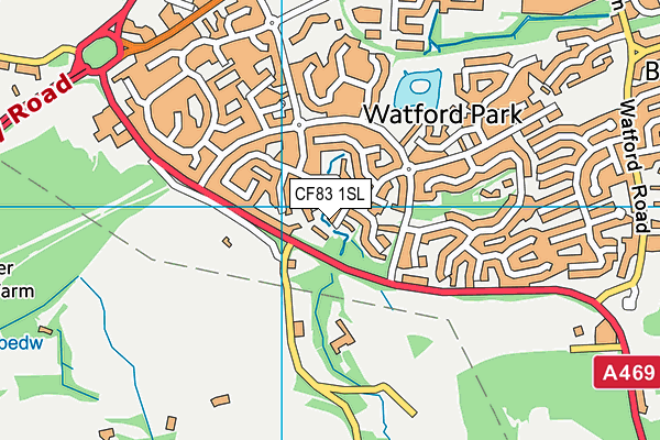 CF83 1SL map - OS VectorMap District (Ordnance Survey)