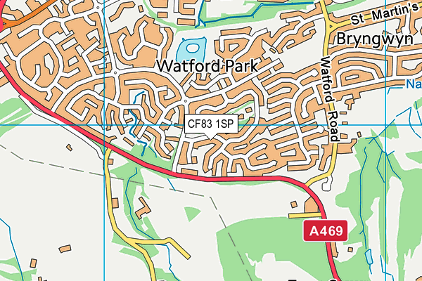 CF83 1SP map - OS VectorMap District (Ordnance Survey)