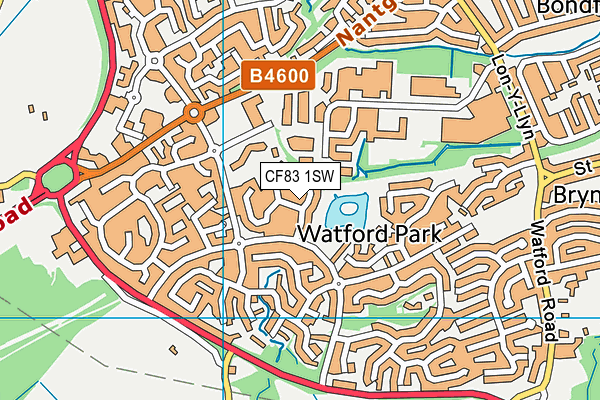 CF83 1SW map - OS VectorMap District (Ordnance Survey)