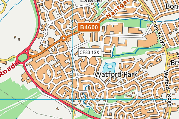 CF83 1SX map - OS VectorMap District (Ordnance Survey)