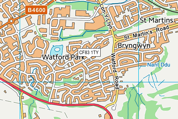 CF83 1TY map - OS VectorMap District (Ordnance Survey)