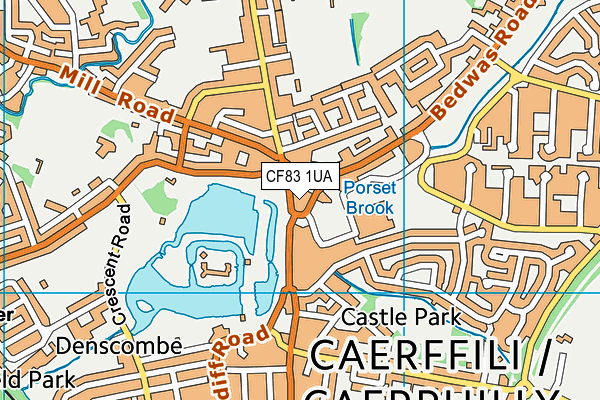 CF83 1UA map - OS VectorMap District (Ordnance Survey)