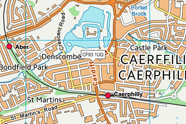 CF83 1UQ map - OS VectorMap District (Ordnance Survey)