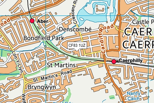 CF83 1UZ map - OS VectorMap District (Ordnance Survey)