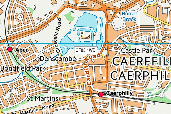 CF83 1WD map - OS VectorMap District (Ordnance Survey)