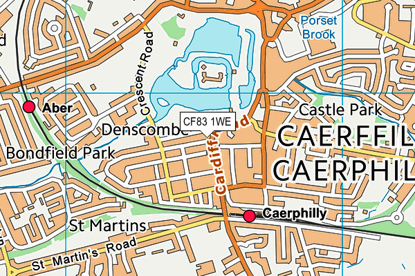 CF83 1WE map - OS VectorMap District (Ordnance Survey)