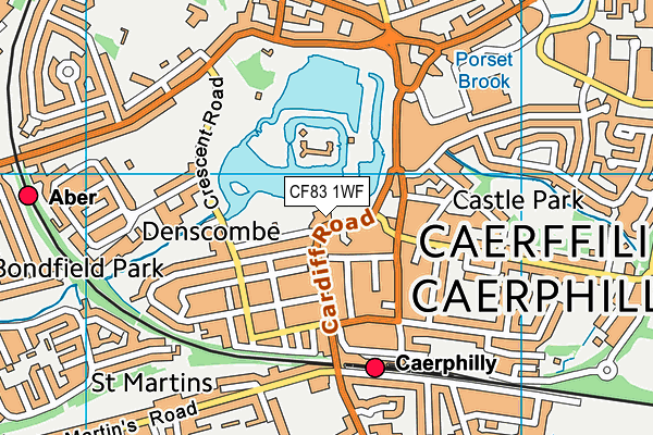 CF83 1WF map - OS VectorMap District (Ordnance Survey)