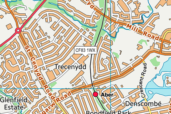 CF83 1WX map - OS VectorMap District (Ordnance Survey)