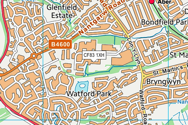 CF83 1XH map - OS VectorMap District (Ordnance Survey)