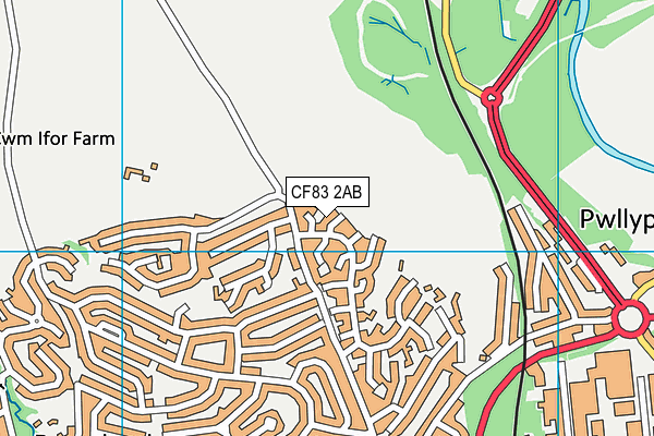 CF83 2AB map - OS VectorMap District (Ordnance Survey)