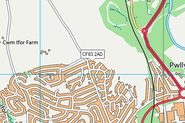 CF83 2AD map - OS VectorMap District (Ordnance Survey)