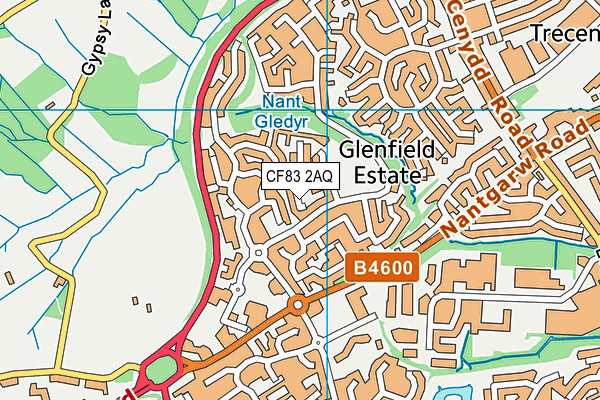 CF83 2AQ map - OS VectorMap District (Ordnance Survey)