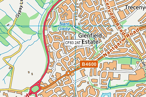 CF83 2AT map - OS VectorMap District (Ordnance Survey)