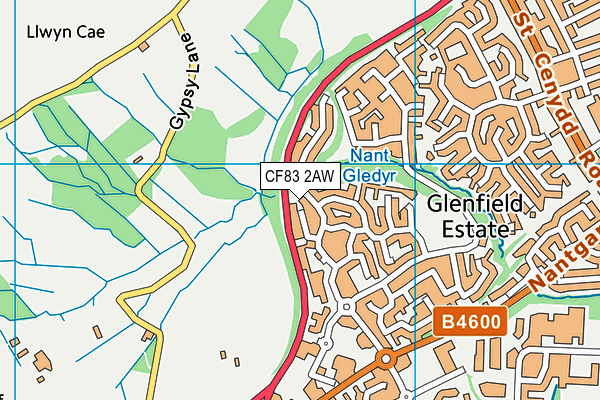 CF83 2AW map - OS VectorMap District (Ordnance Survey)
