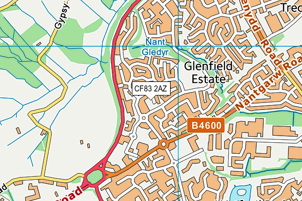 CF83 2AZ map - OS VectorMap District (Ordnance Survey)