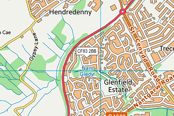 CF83 2BB map - OS VectorMap District (Ordnance Survey)