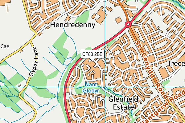 CF83 2BE map - OS VectorMap District (Ordnance Survey)