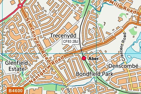 CF83 2BJ map - OS VectorMap District (Ordnance Survey)