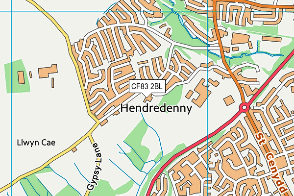 CF83 2BL map - OS VectorMap District (Ordnance Survey)