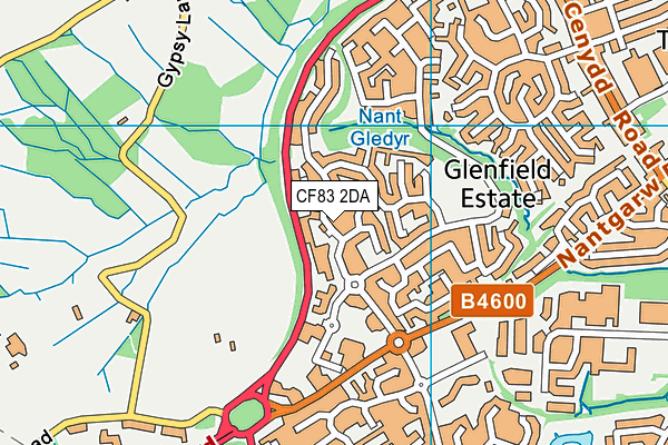 CF83 2DA map - OS VectorMap District (Ordnance Survey)