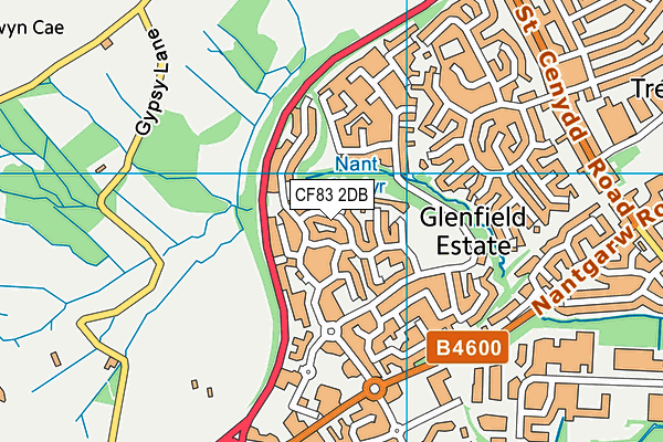 CF83 2DB map - OS VectorMap District (Ordnance Survey)