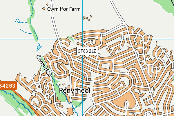 CF83 2JZ map - OS VectorMap District (Ordnance Survey)