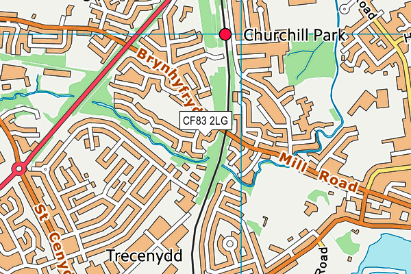 CF83 2LG map - OS VectorMap District (Ordnance Survey)